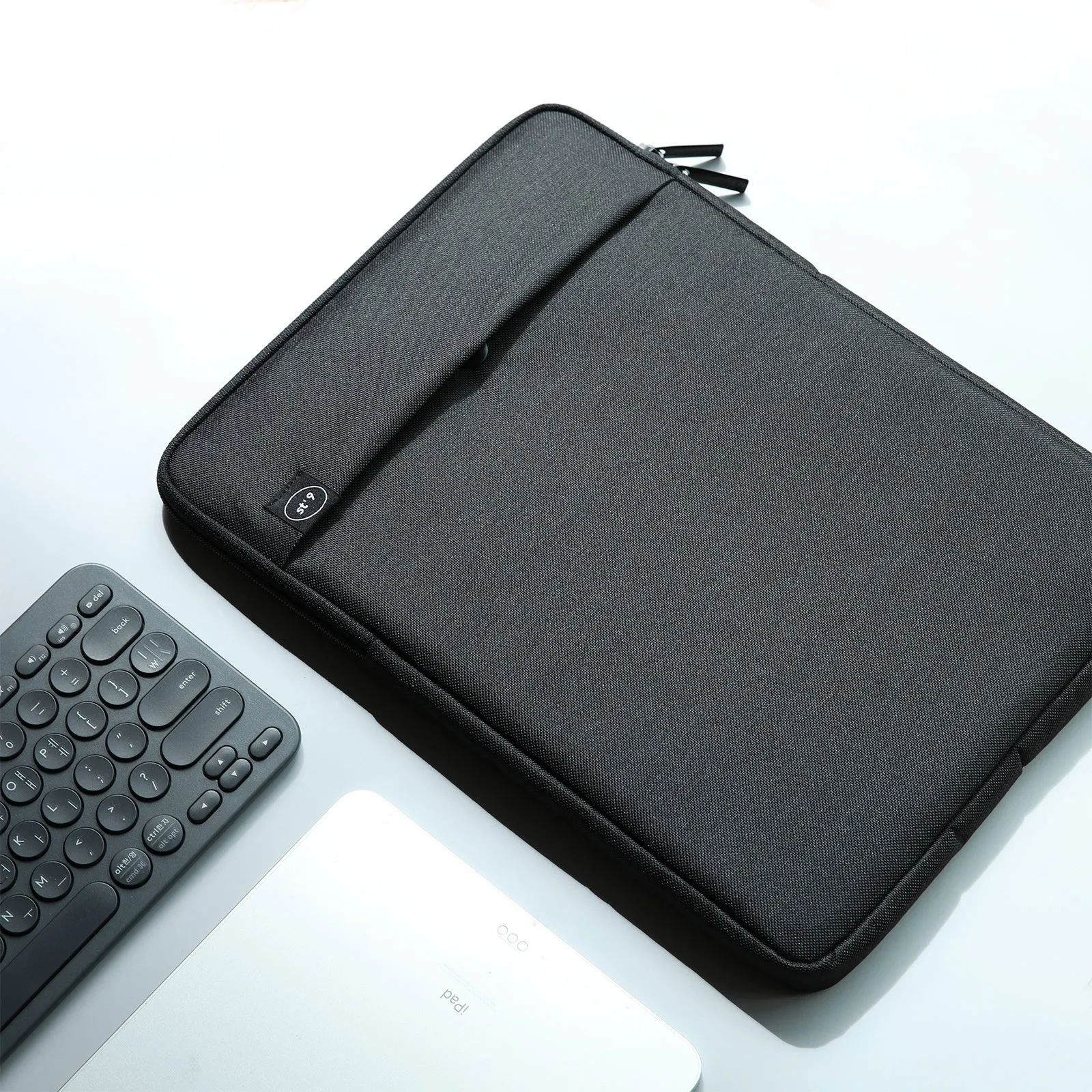 13" Padded Laptop Sleeve, Water-Resistant, Black - ST'9