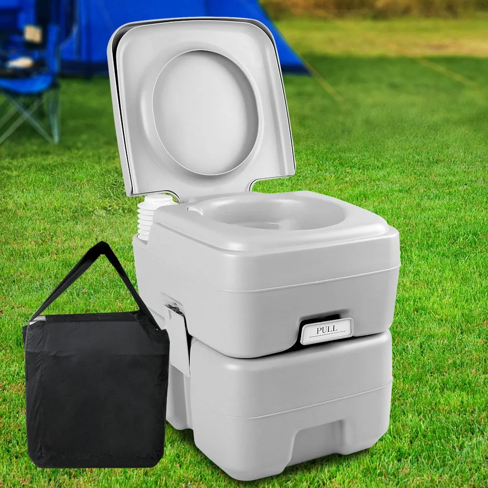 20L Toilet with Carry Bag Outdoor Camping Loo Potty Dunny - Grey