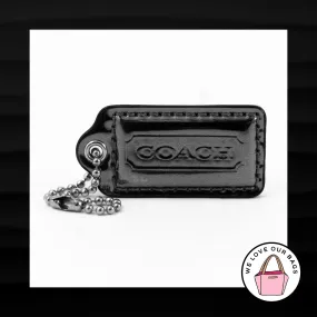 2" COACH POPPY GRAY MIRRORED LEATHER KEY FOB BAG CHARM KEYCHAIN HANG TAG