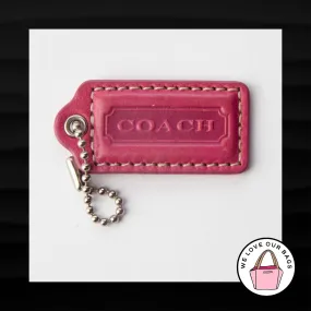 2" Medium COACH PINK LEATHER KEY FOB BAG CHARM KEYCHAIN HANGTAG TAG