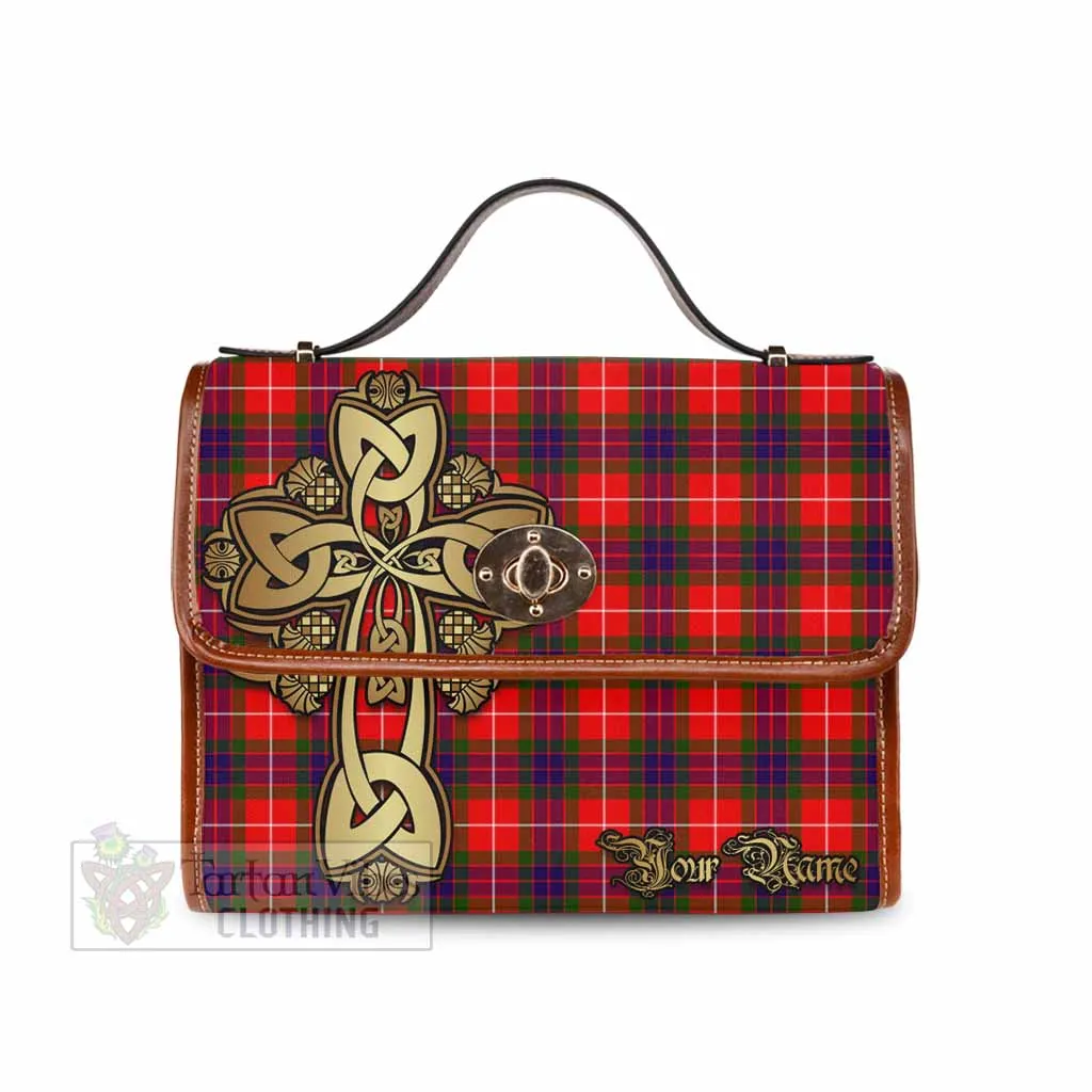 Abernethy Tartan Waterproof Canvas Bag Golden Thistle Celtic Cross Style