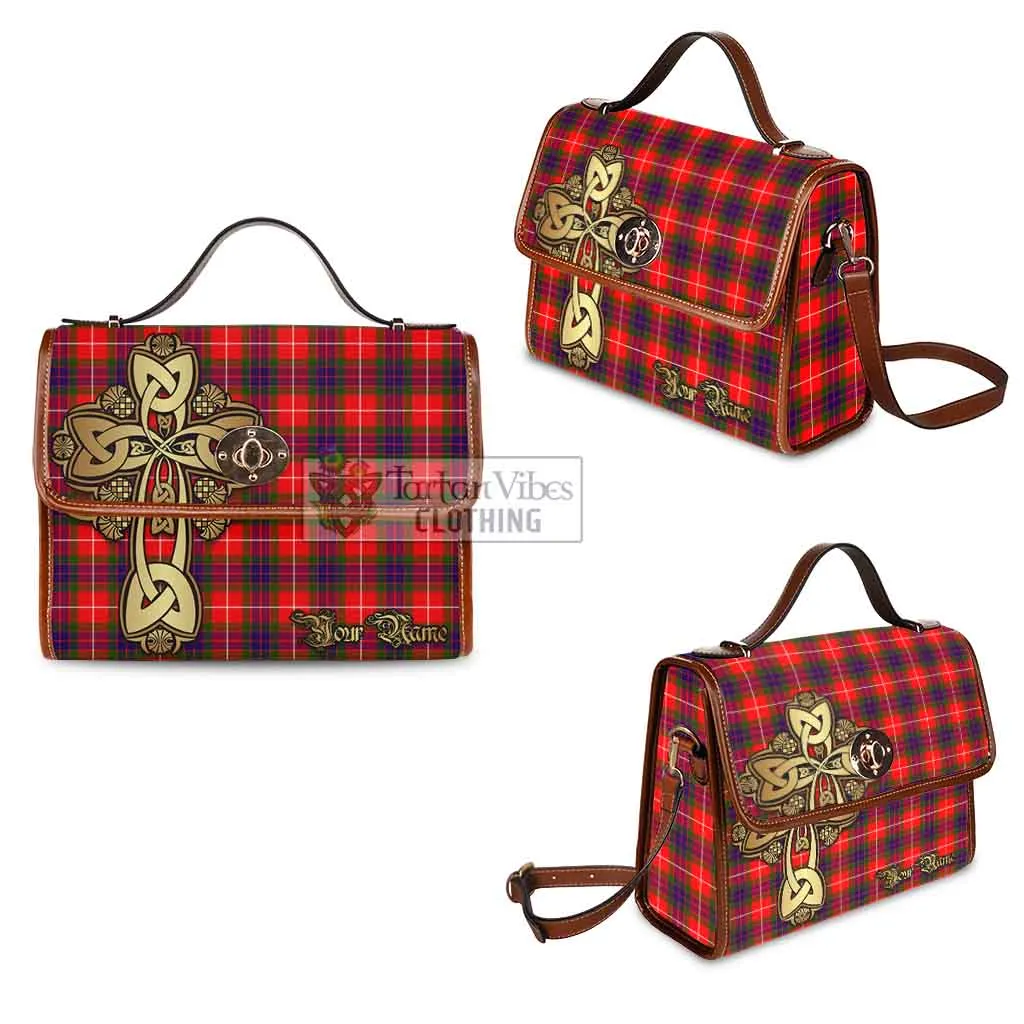 Abernethy Tartan Waterproof Canvas Bag Golden Thistle Celtic Cross Style