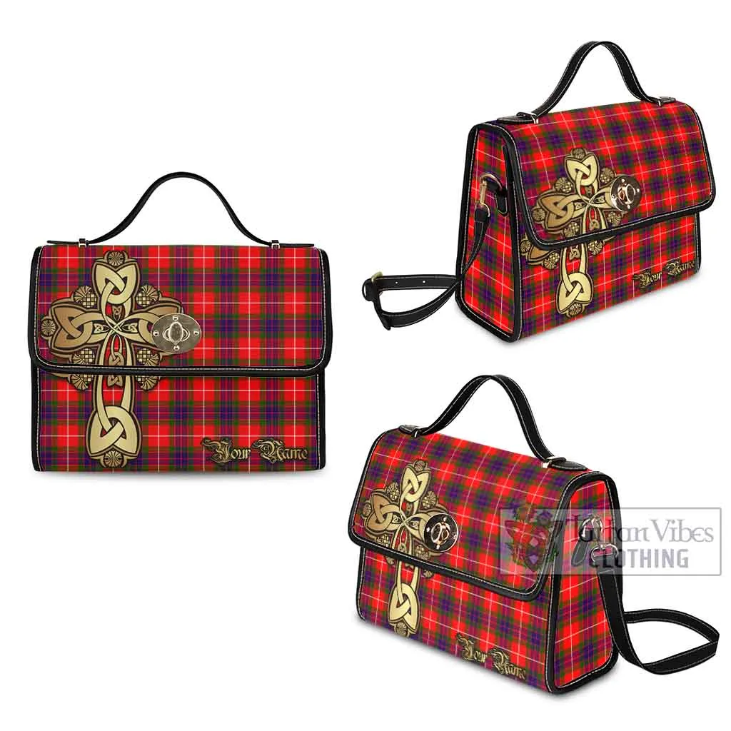 Abernethy Tartan Waterproof Canvas Bag Golden Thistle Celtic Cross Style