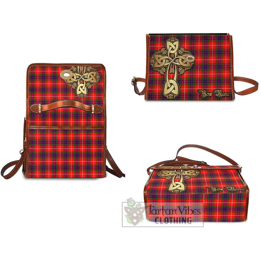 Abernethy Tartan Waterproof Canvas Bag Golden Thistle Celtic Cross Style