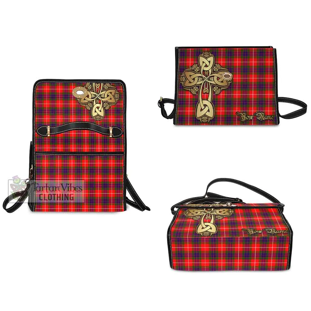 Abernethy Tartan Waterproof Canvas Bag Golden Thistle Celtic Cross Style