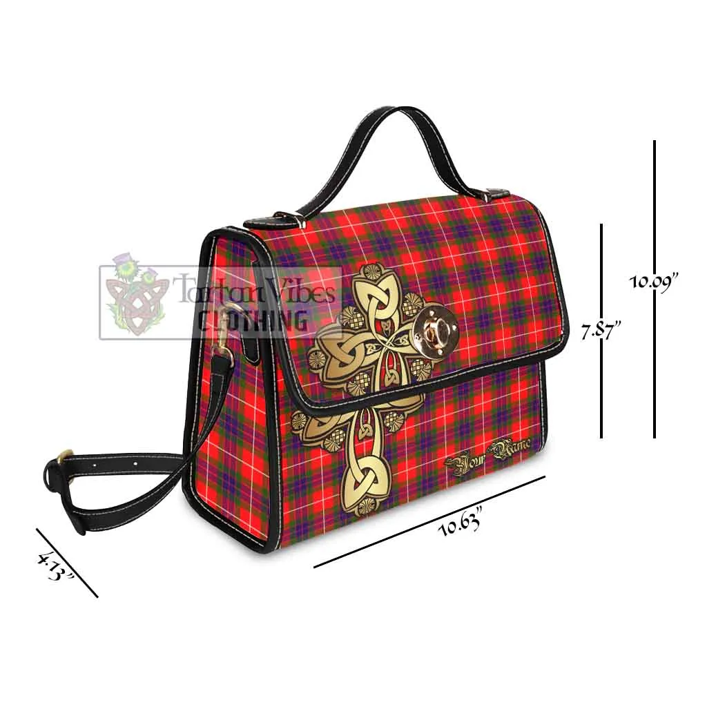 Abernethy Tartan Waterproof Canvas Bag Golden Thistle Celtic Cross Style