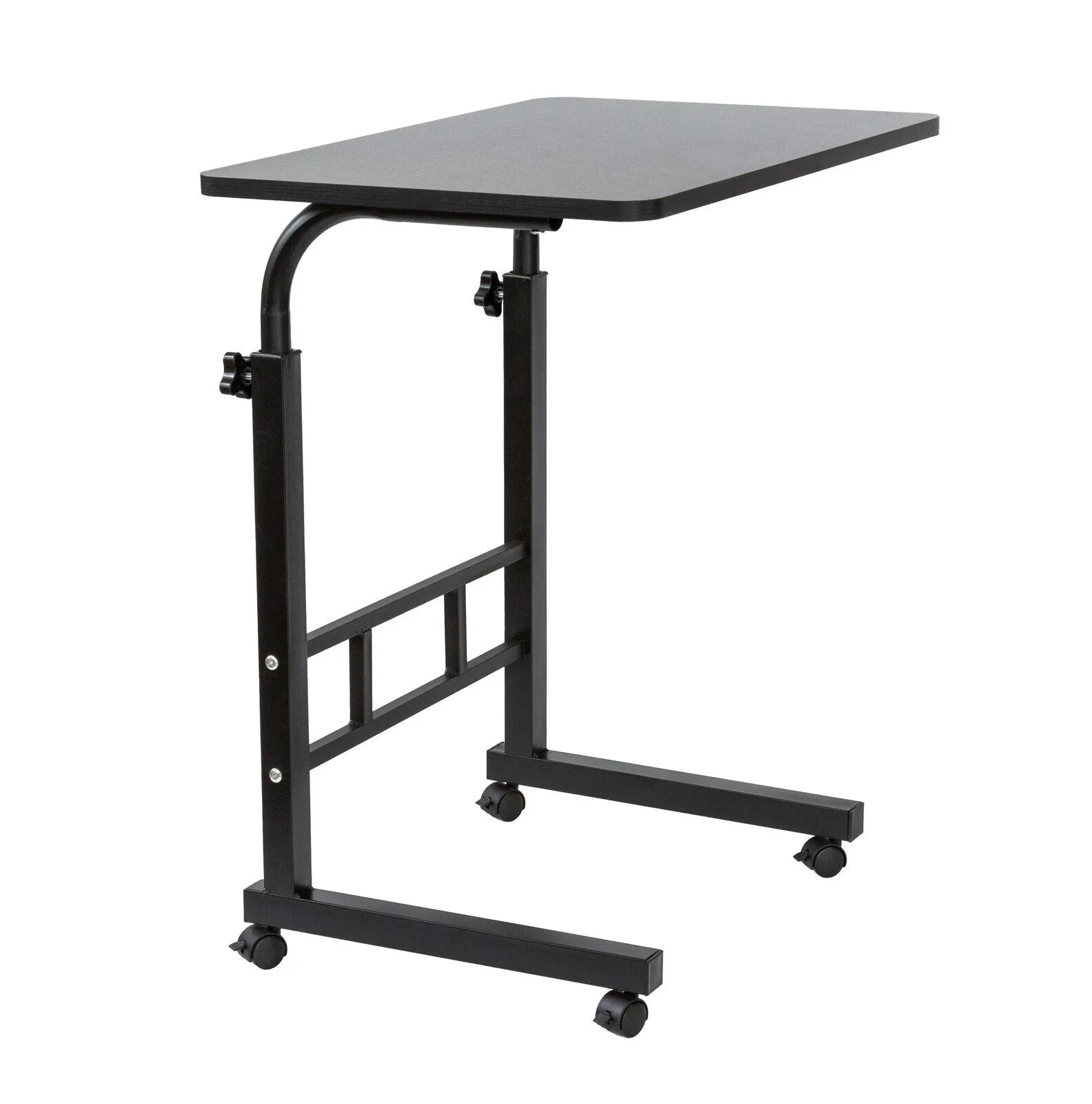 Adjustable Portable Laptop Desk, Large Surface, Lockable Wheels