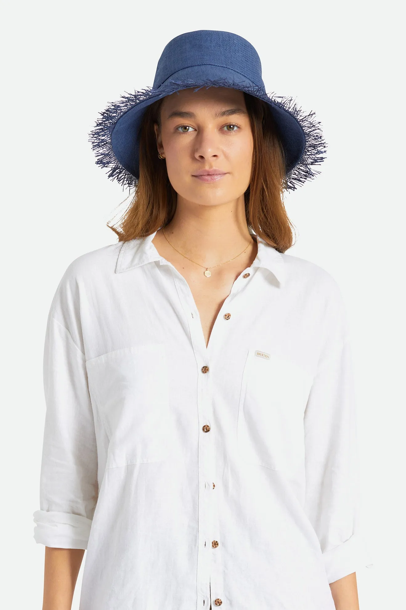 Alice Straw Bucket Hat - Joe Blue