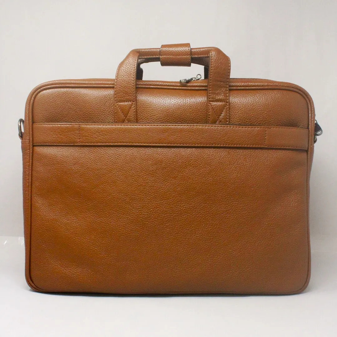 Ambitie Rank Genuine Leather Tan Laptop Bag