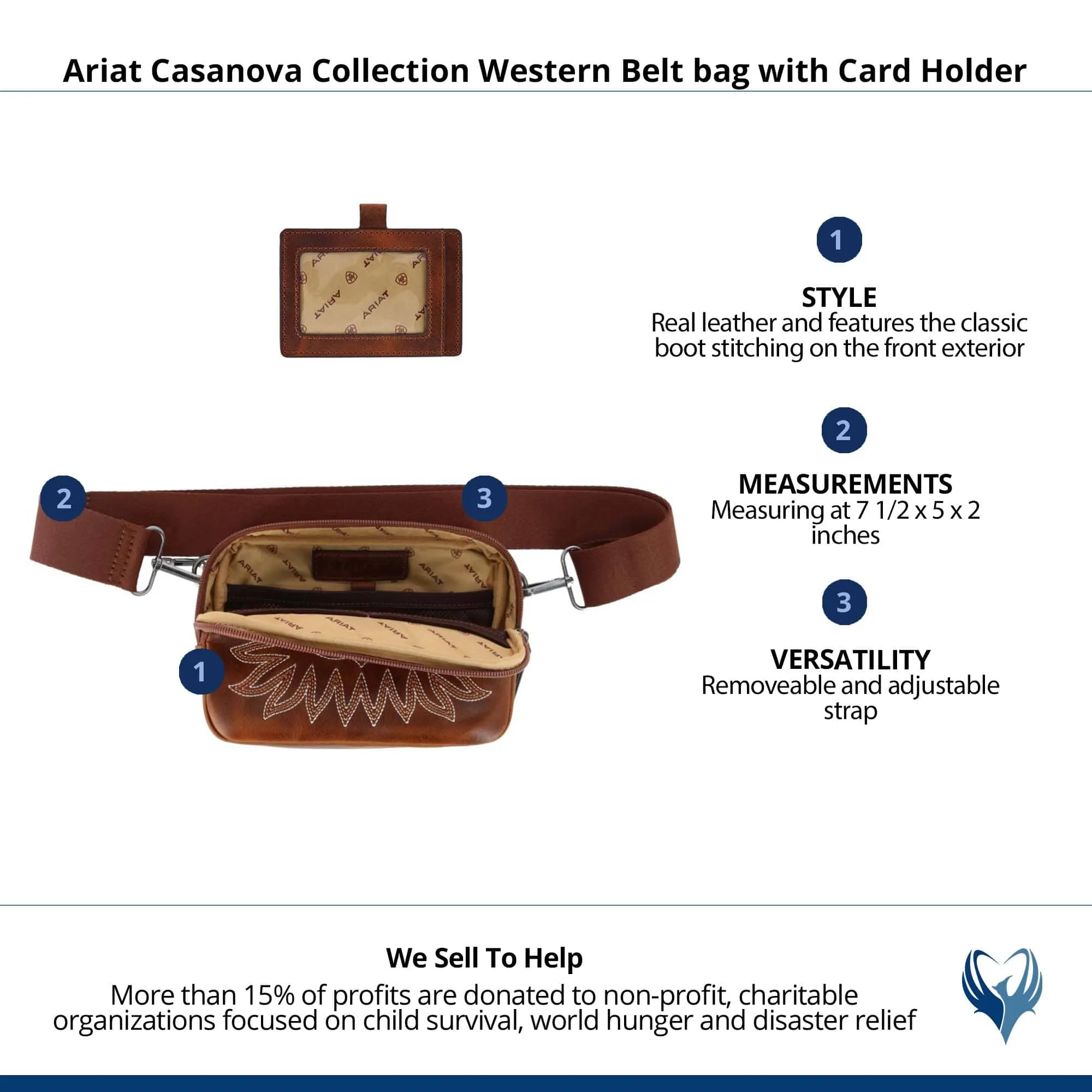 Ariat Casanova Collection Western Belt bag with Card Holder