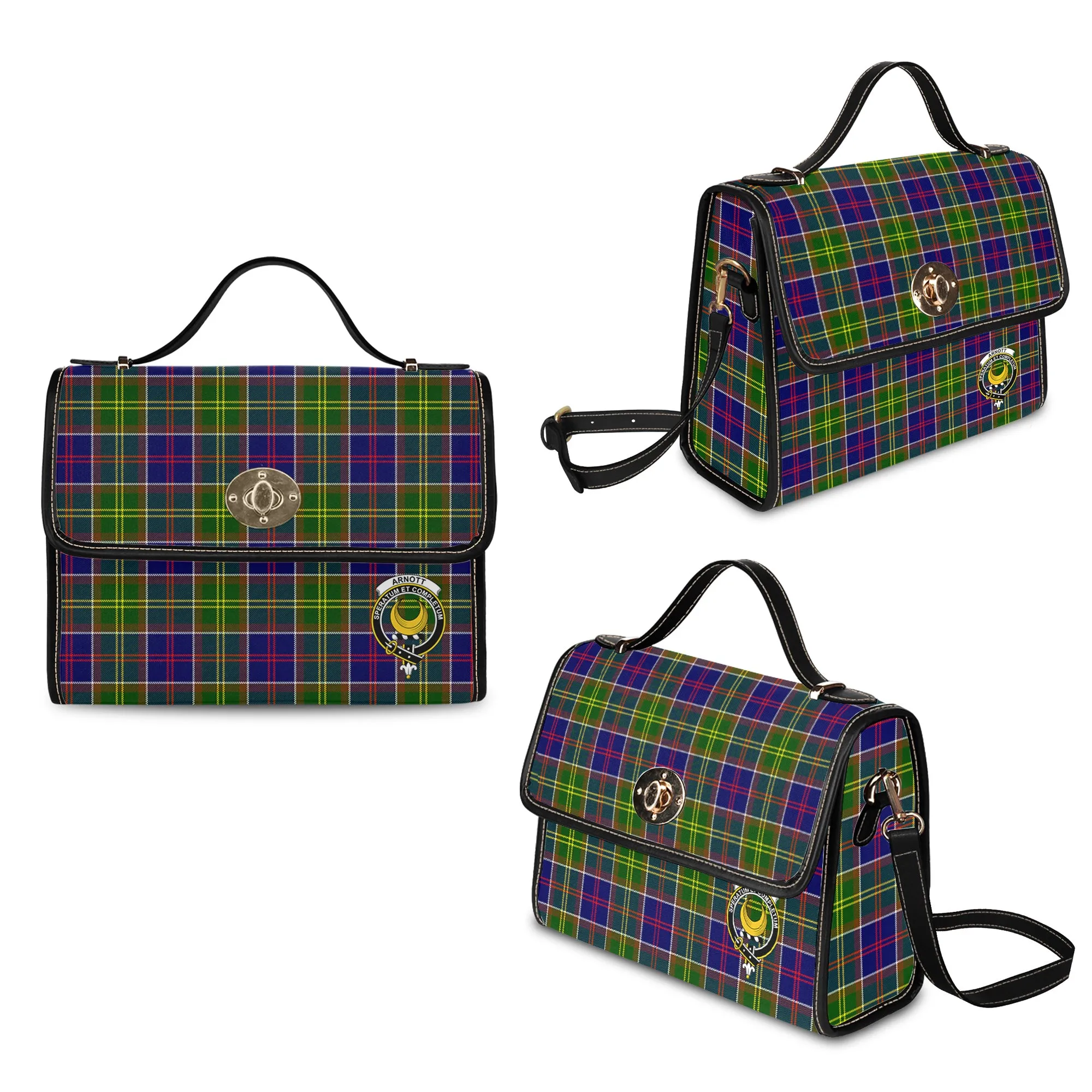 Arnott Tartan Waterproof Canvas Bag with Family Crest