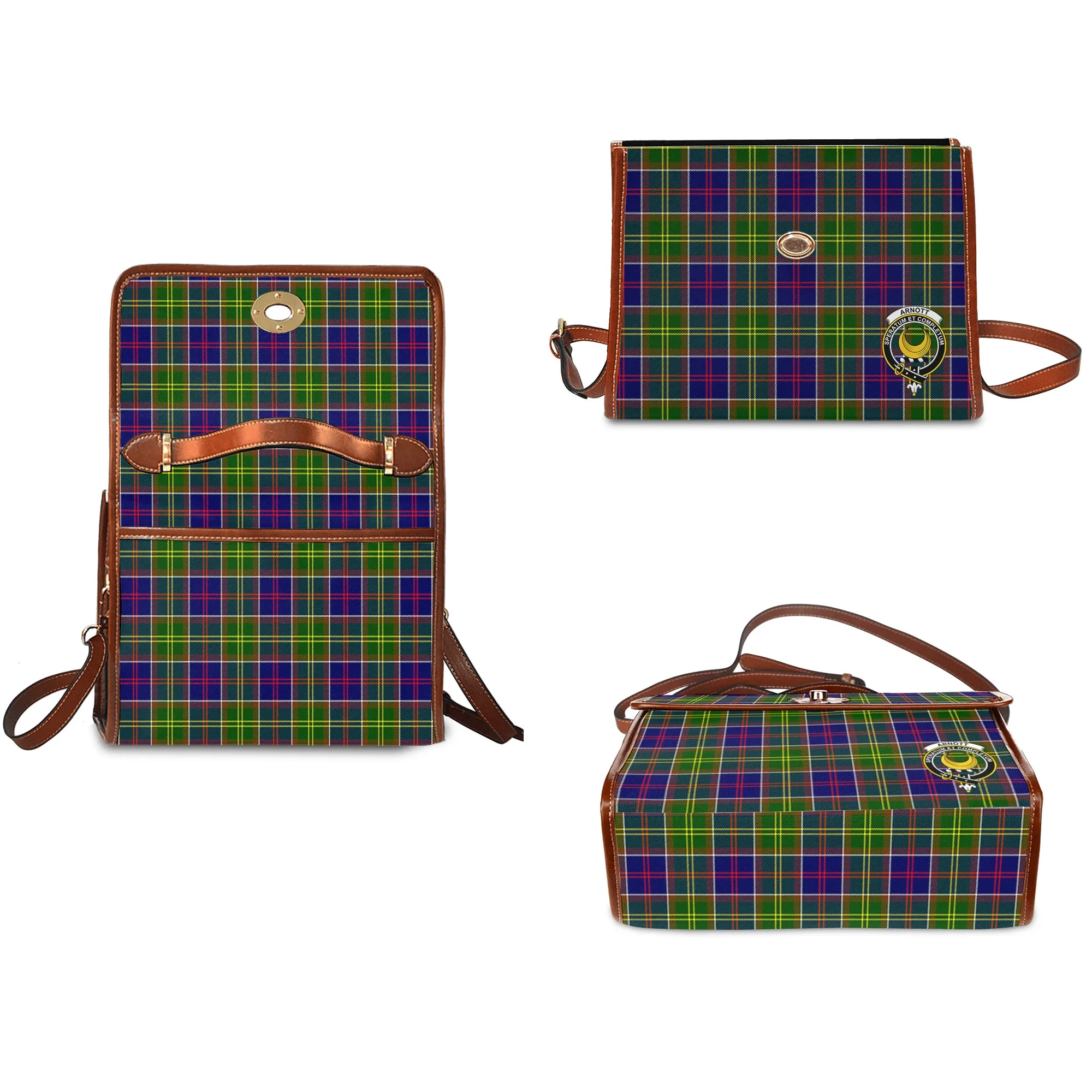 Arnott Tartan Waterproof Canvas Bag with Family Crest