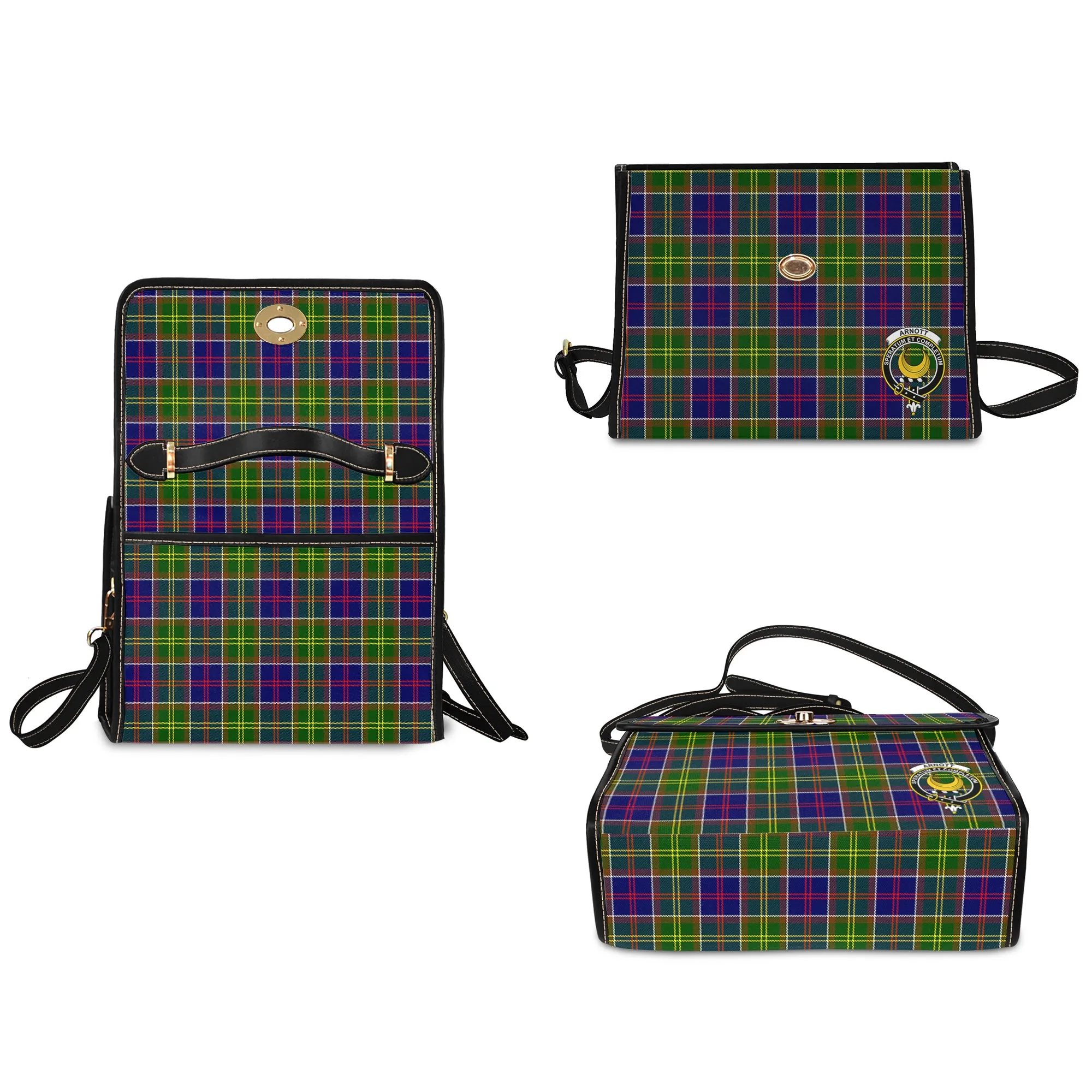 Arnott Tartan Waterproof Canvas Bag with Family Crest