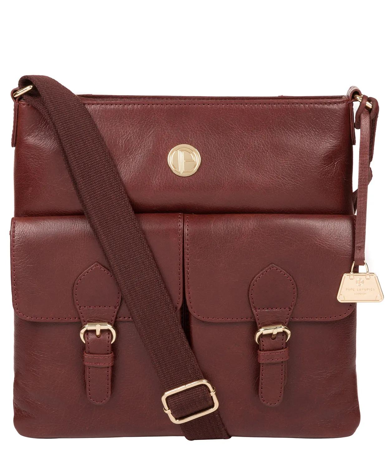 'Azalea' Chestnut Leather Cross Body Bag