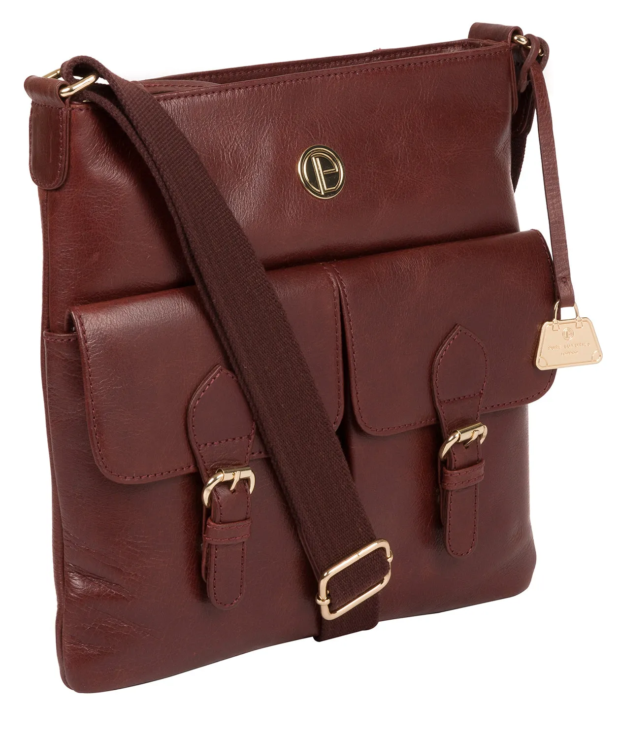 'Azalea' Chestnut Leather Cross Body Bag