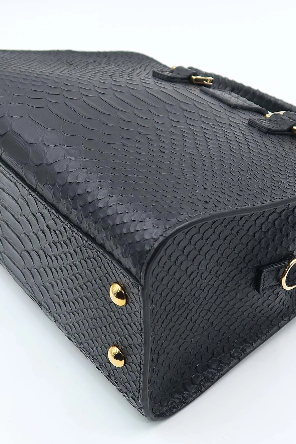 Baby Cabas Python Leather Black