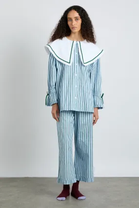 barbara pj set- blue stripe