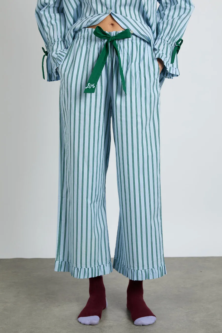 barbara pj set- blue stripe