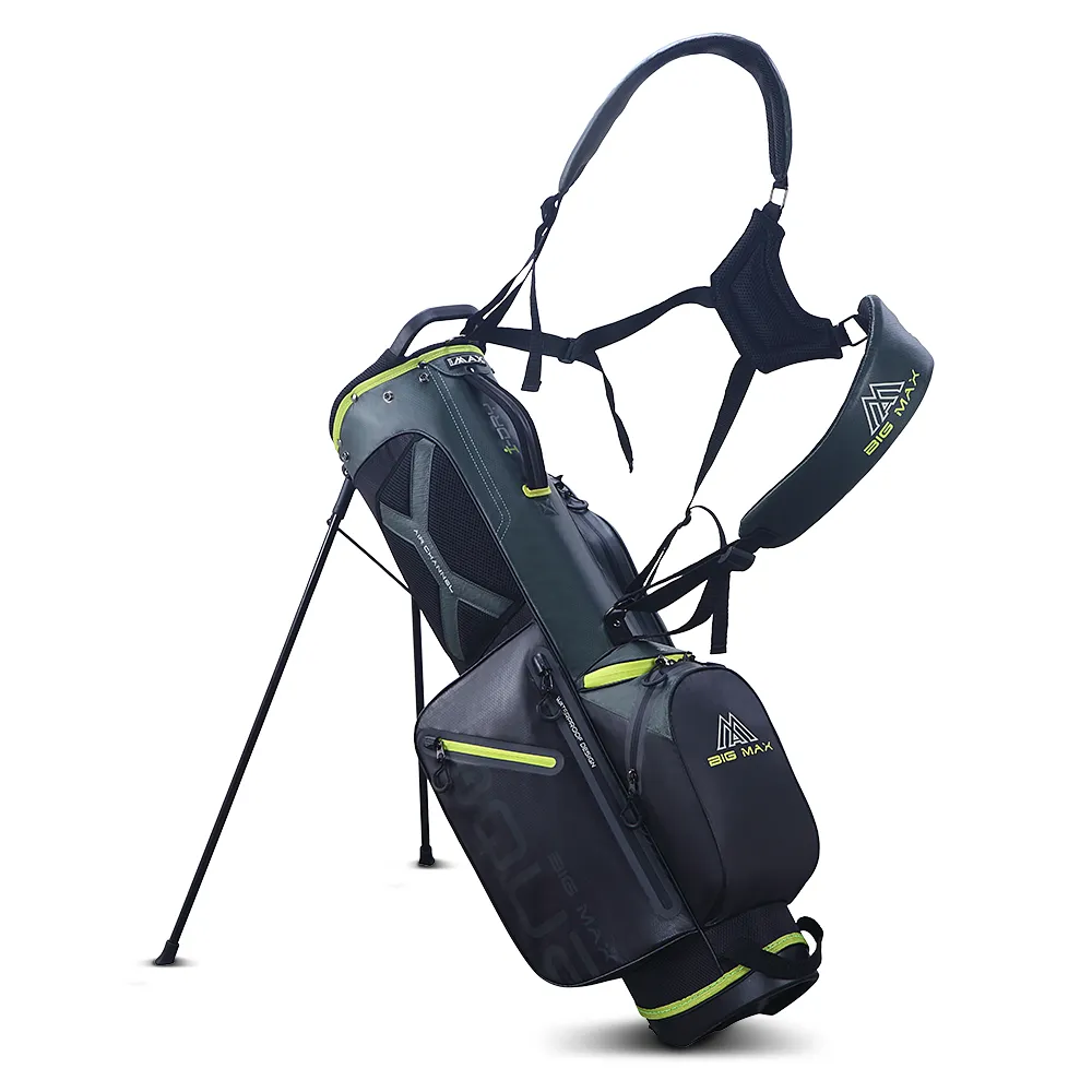 Big Max Aqua Seven G Waterproof Stand Bag - Forest Green/Black/Lime