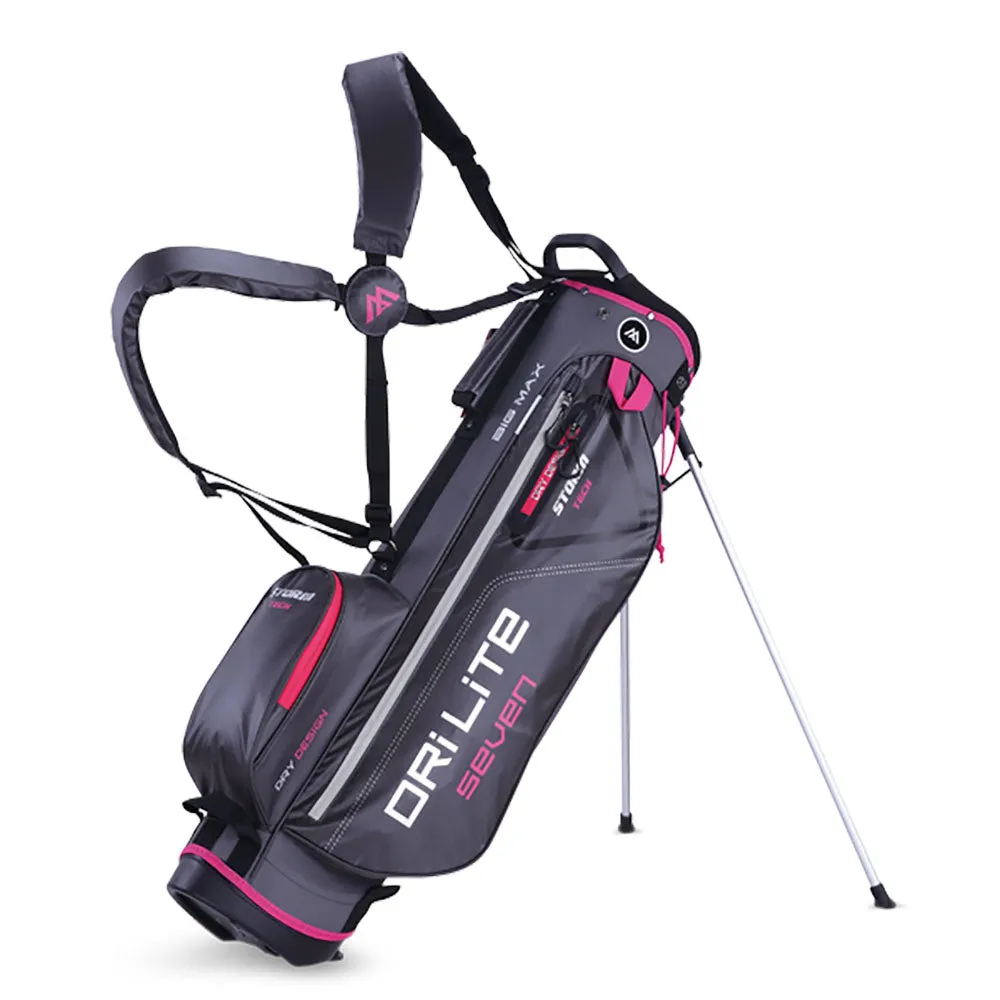 Big Max Dri Lite 7 Stand Bag - Charcoal/Fuchsia