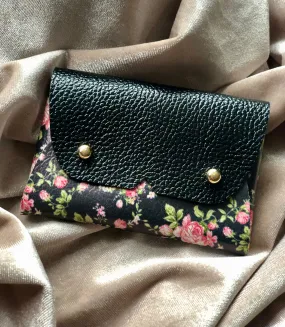 Black Floral Pouch