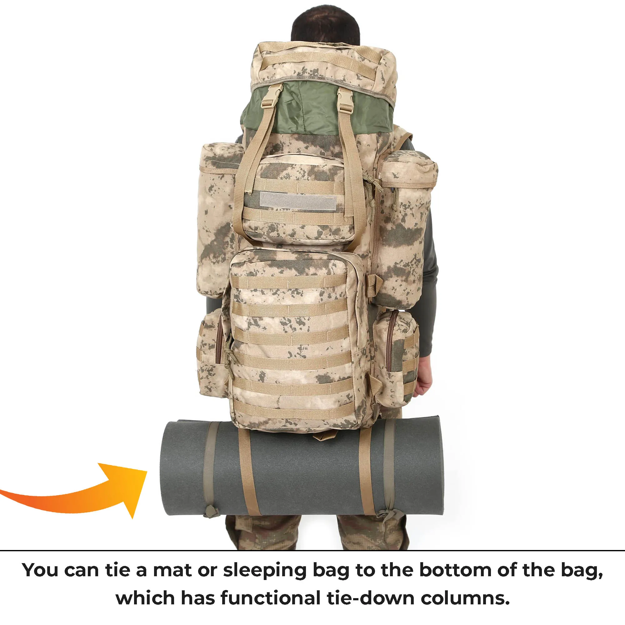 Black Large Camping Military Operation Backpack - 110 Liter Bag