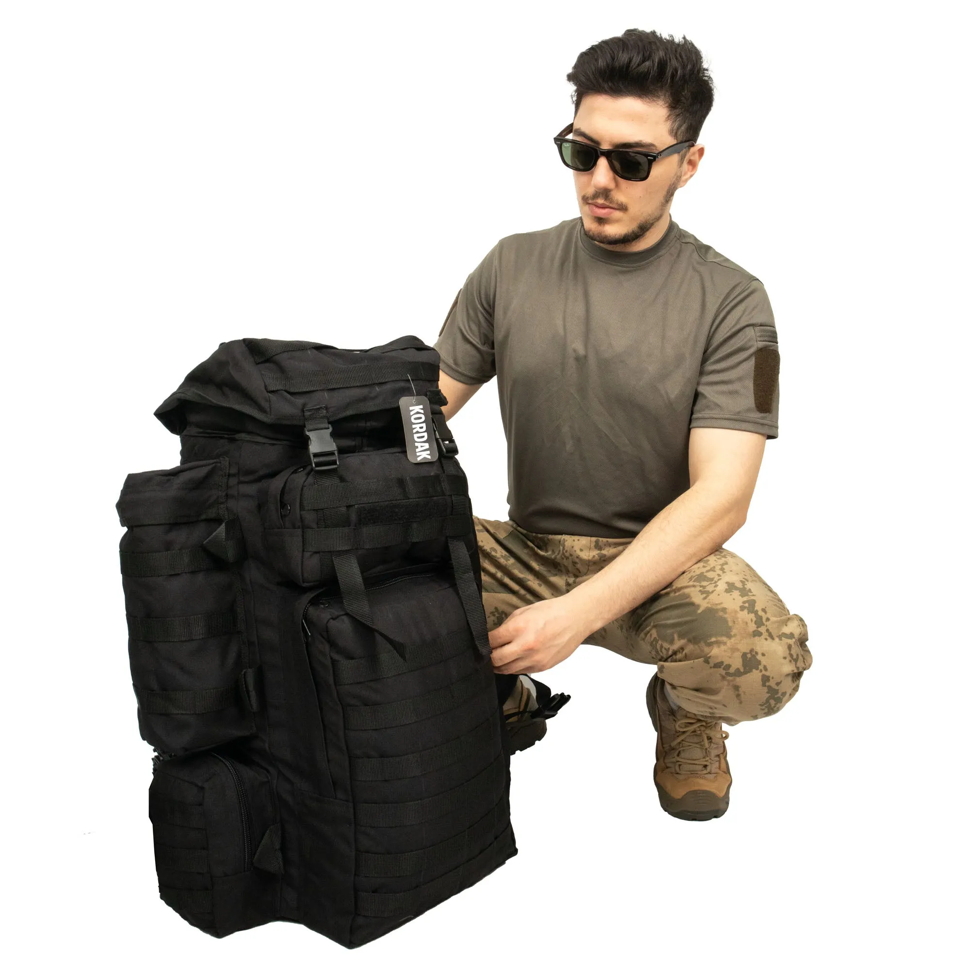 Black Large Camping Military Operation Backpack - 110 Liter Bag