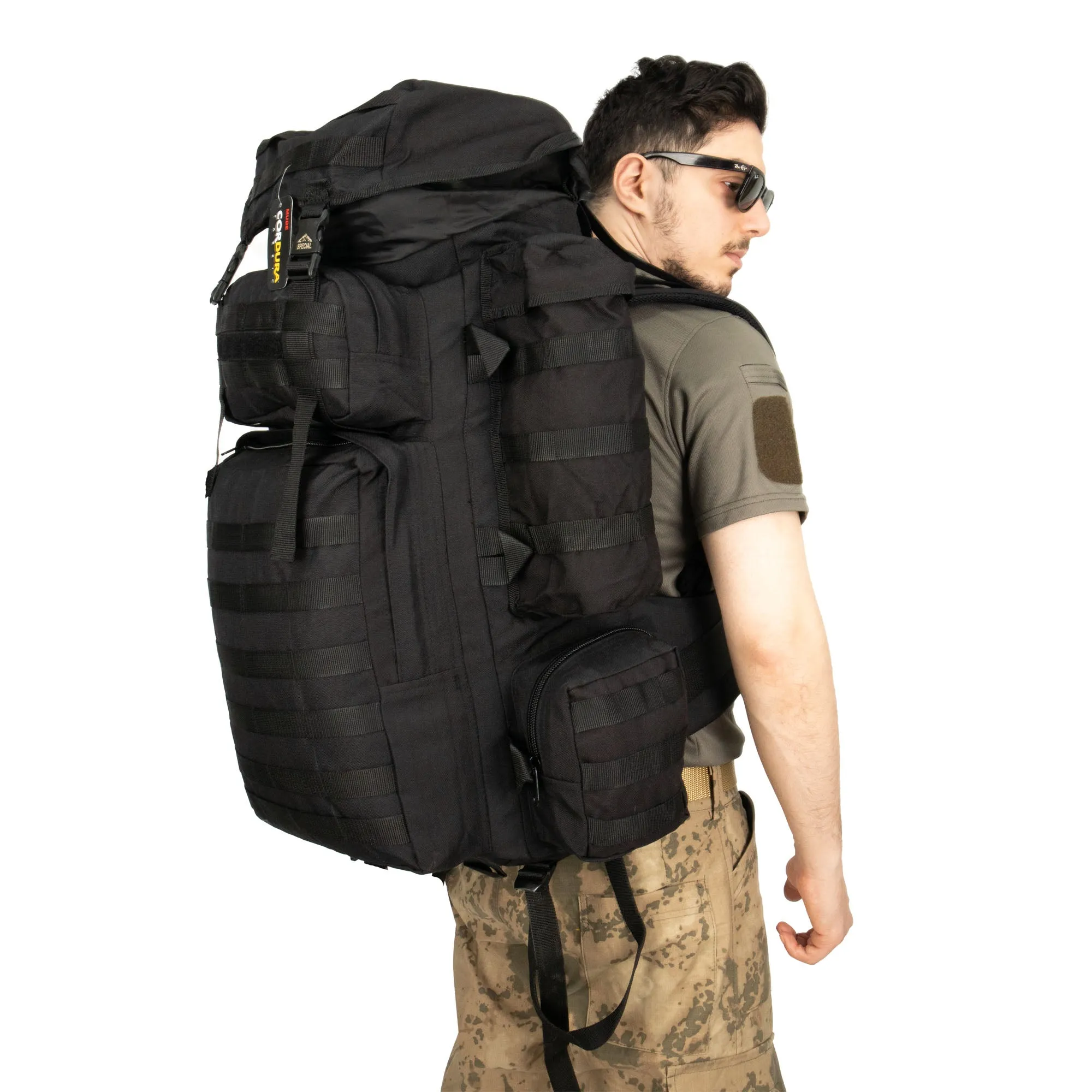 Black Large Camping Military Operation Backpack - 110 Liter Bag