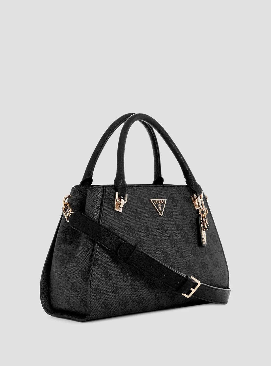 Black Logo Noelle Satchel Bag