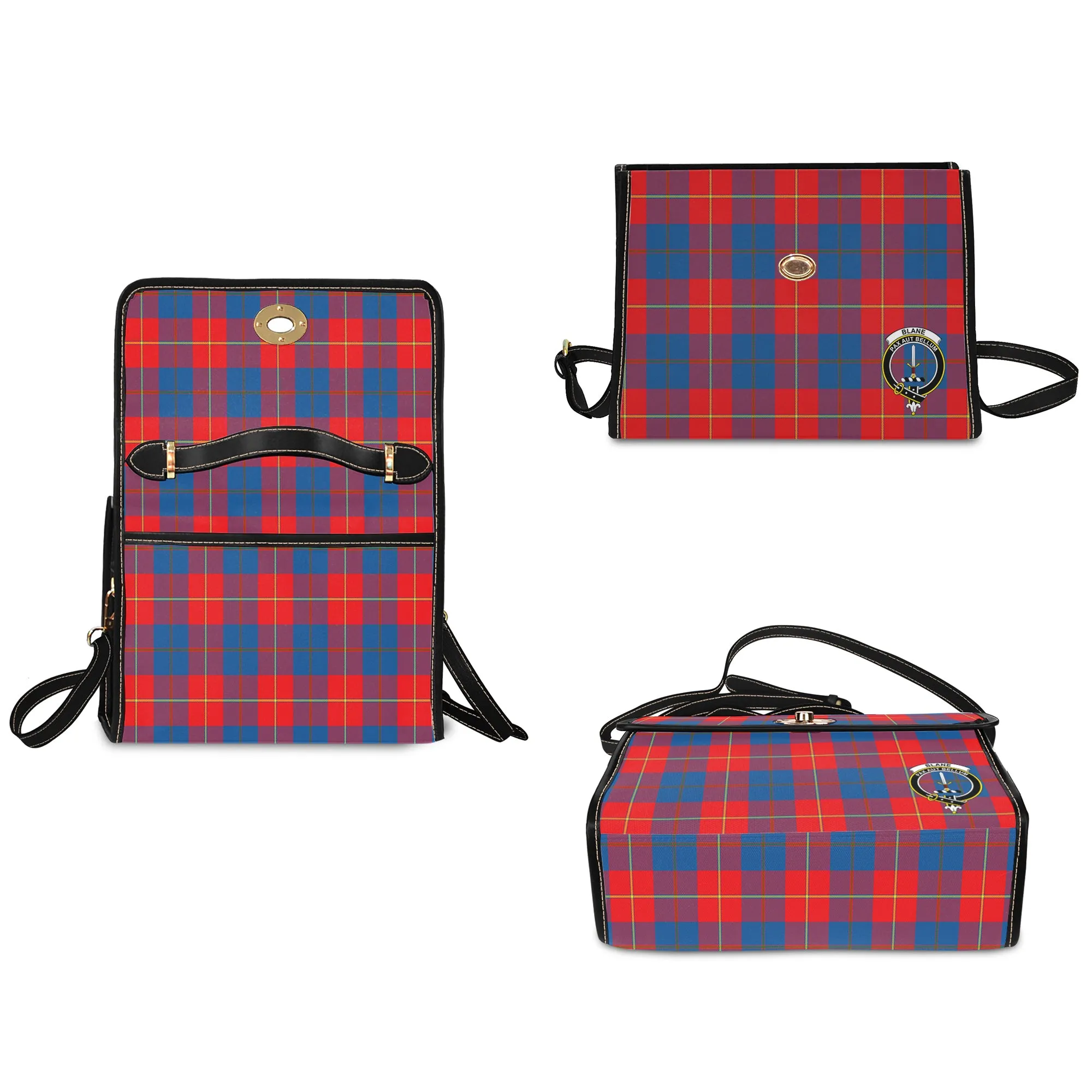 Blane Tartan Waterproof Canvas Bag with Family Crest