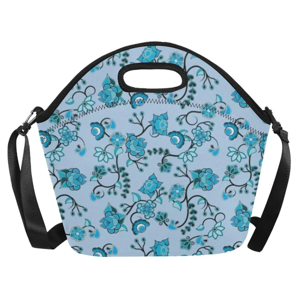 Blue Floral Amour Neoprene Lunch Bag/Large