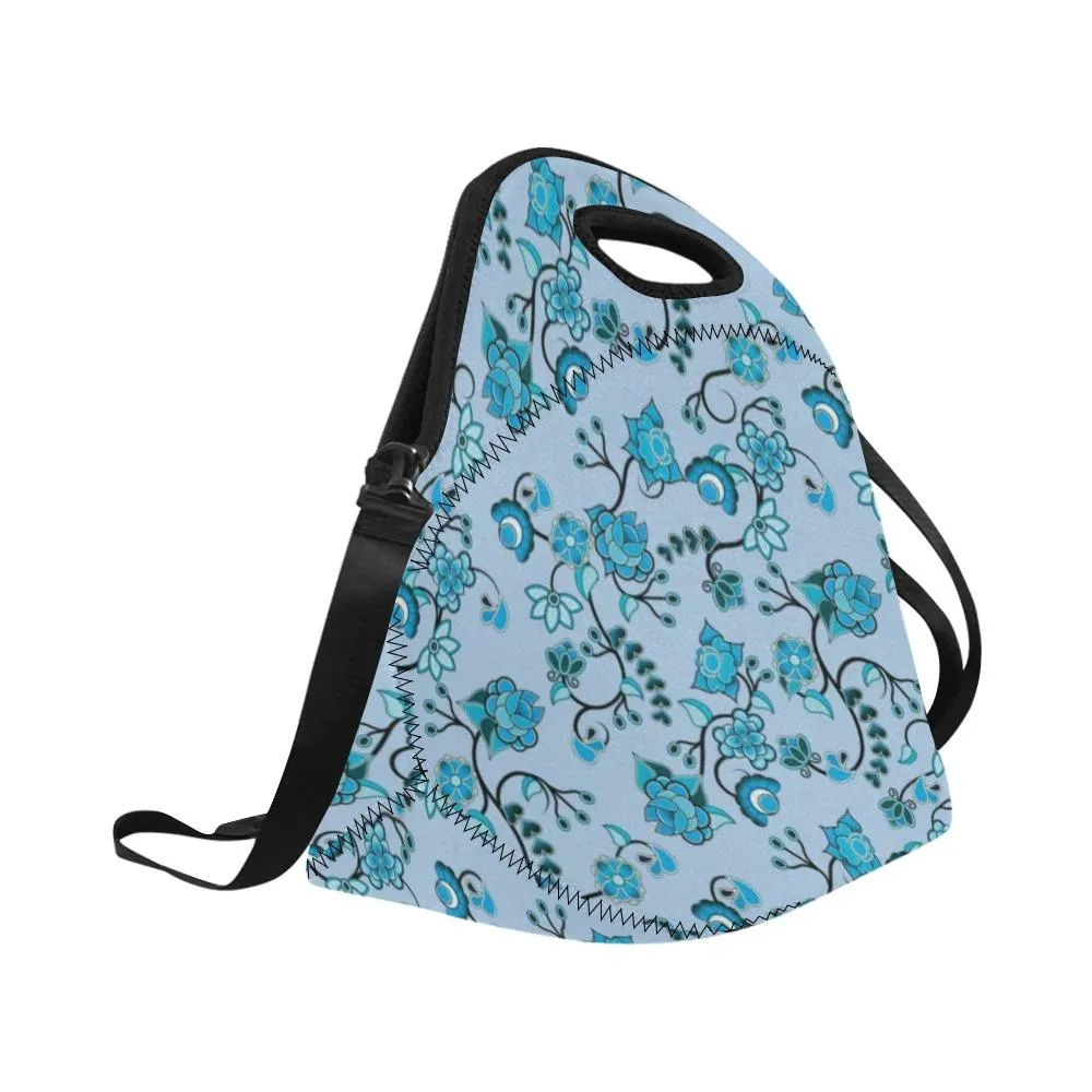 Blue Floral Amour Neoprene Lunch Bag/Large