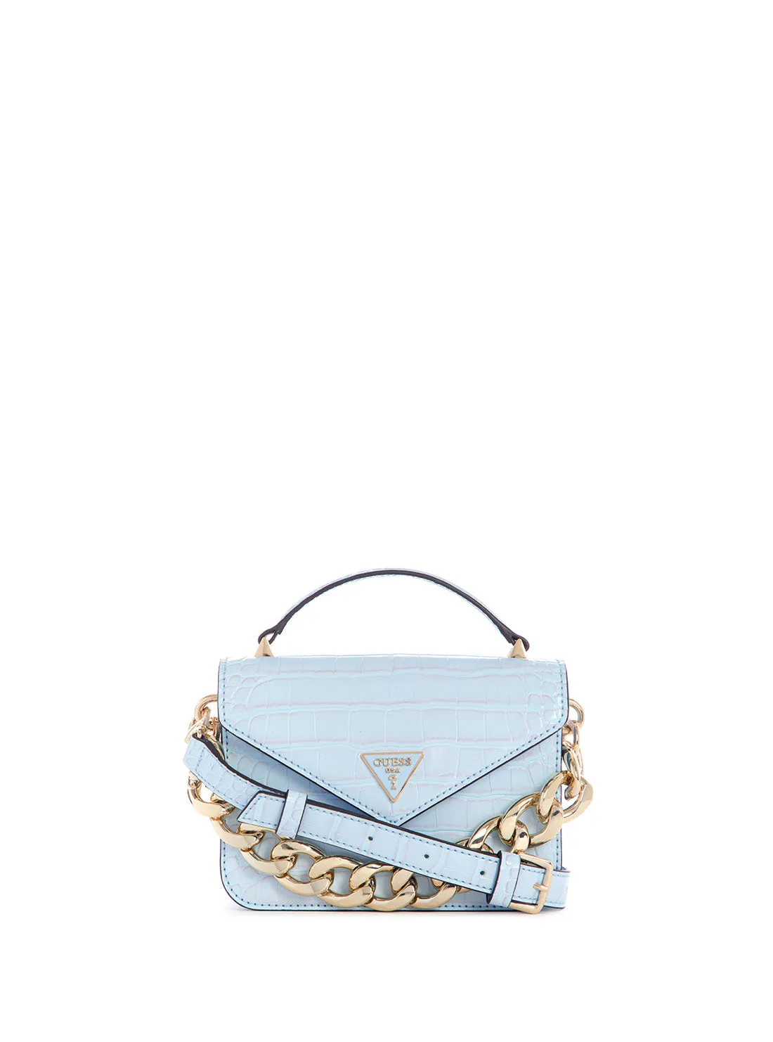 Blue Retour Croco Mini Crossbody Bag