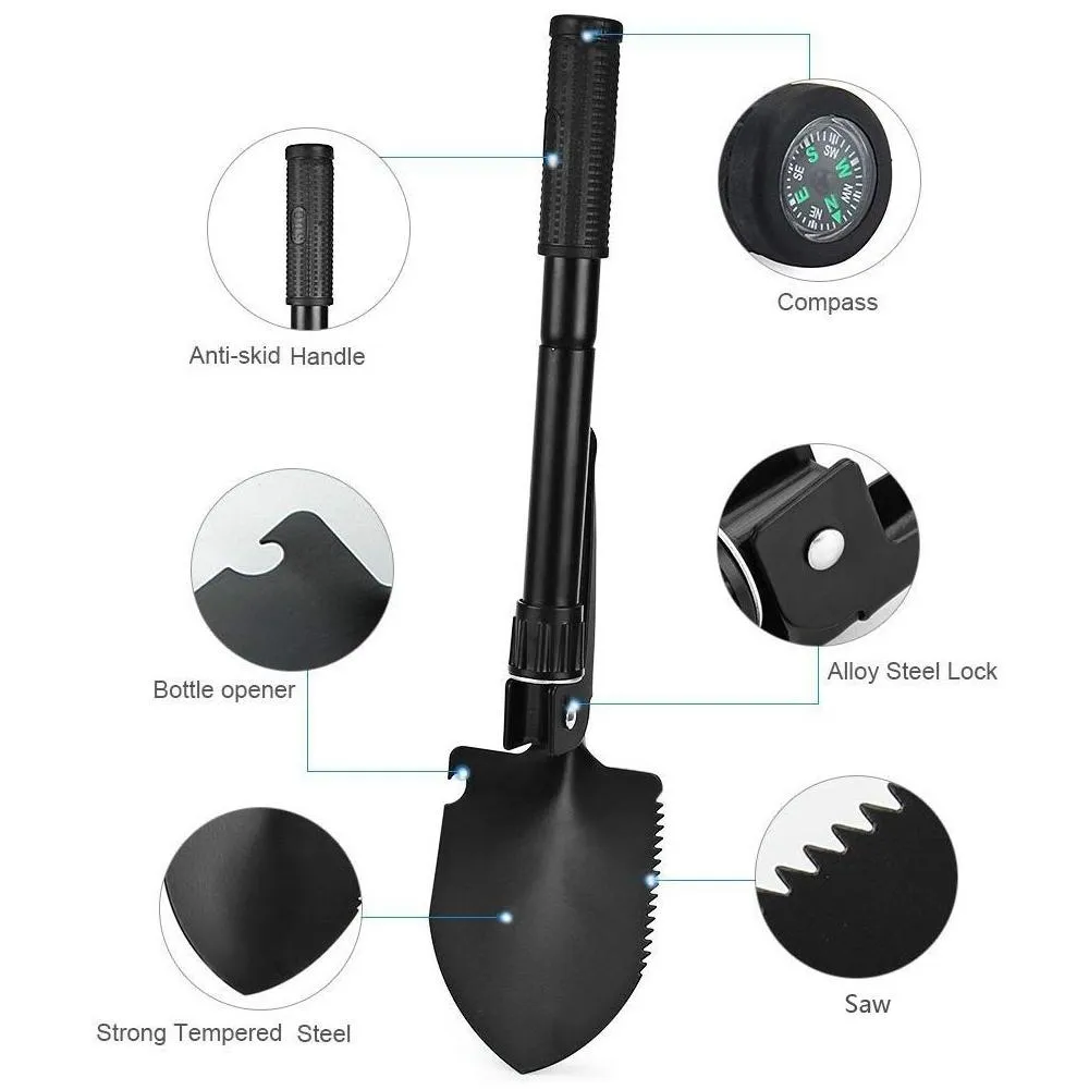 BoBKY - Multifunction Folding Military Shovel With Carrying Bag