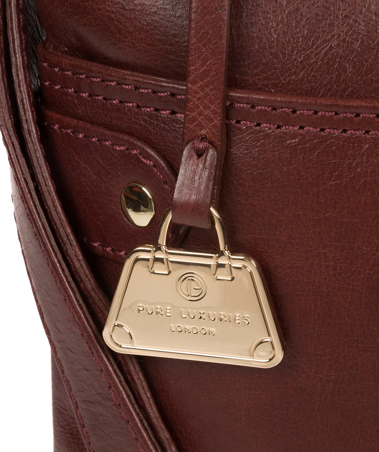 'Briony' Chestnut Leather Cross Body Bag