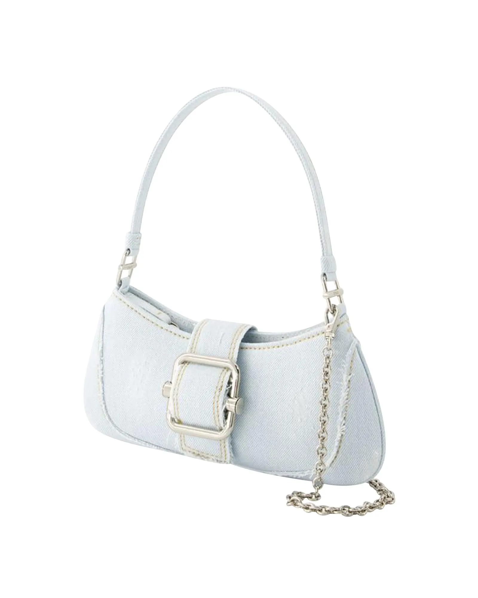 Brocle Small Shoulder Bag - Cotton - Magnetic Clasp - Ice Denim