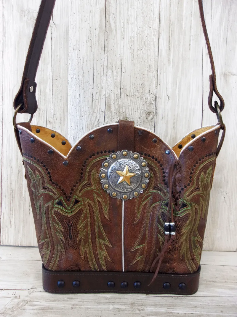 Bucket Bag Cowboy Boot Purse BK129