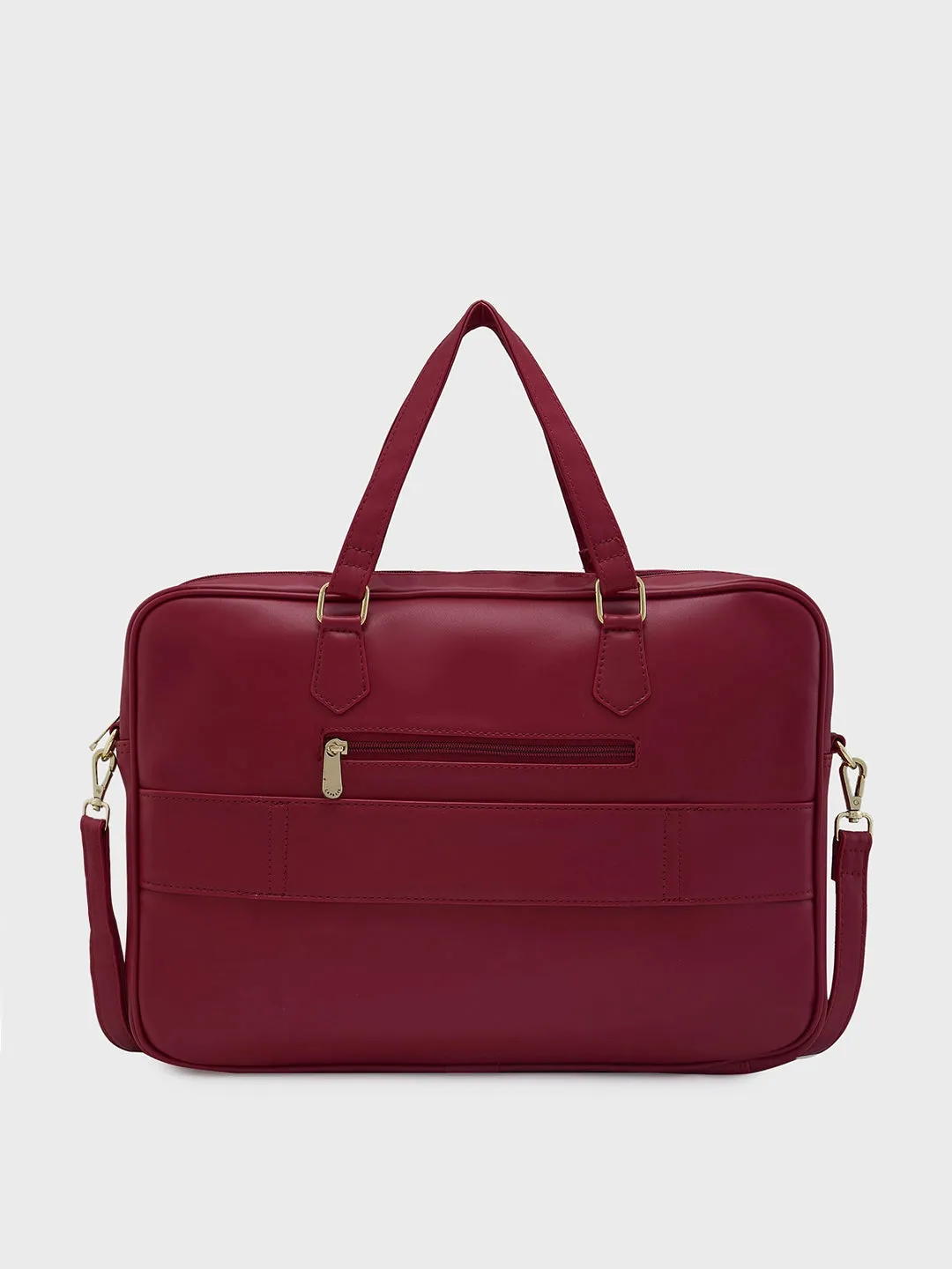 Caprese Dora Laptop Bag Large Solid Women'S Office Handbag Burgundy