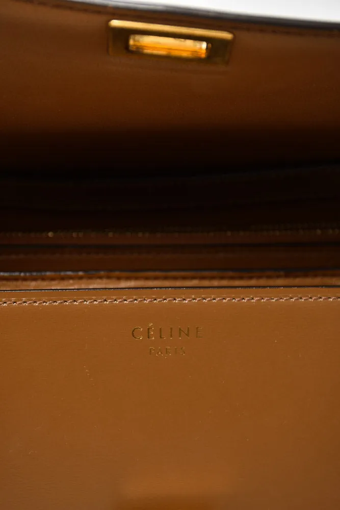 Celine Brown Leather Medium Box Crossbody Bag