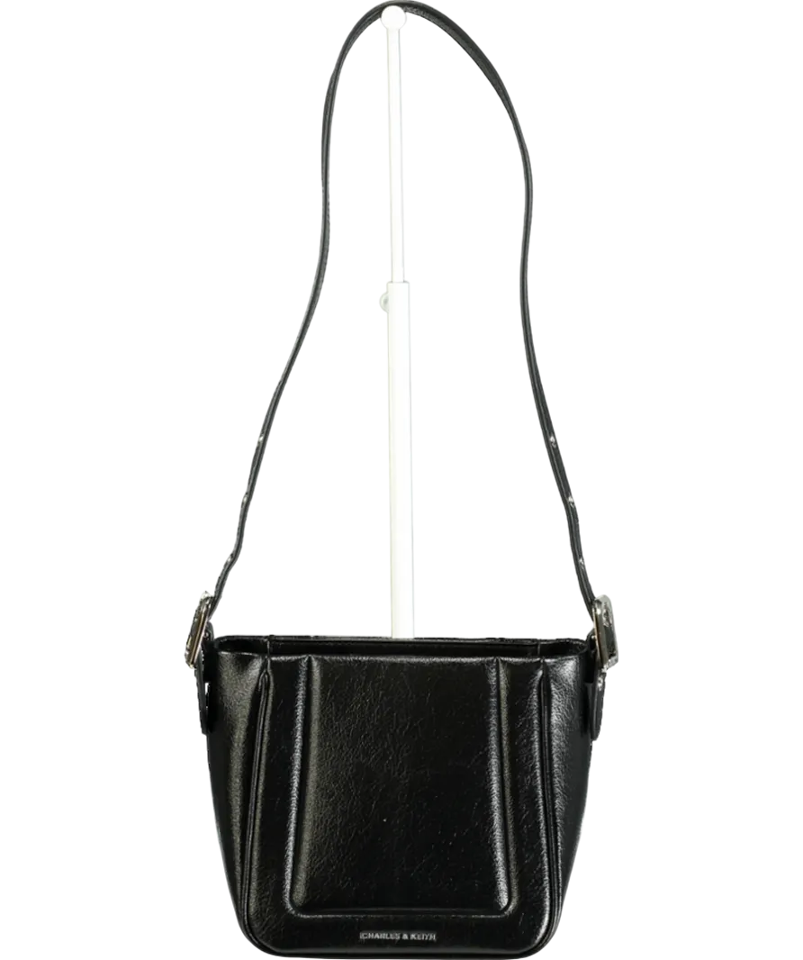 Charles & Keith Black Petra Boxy Bucket Bag