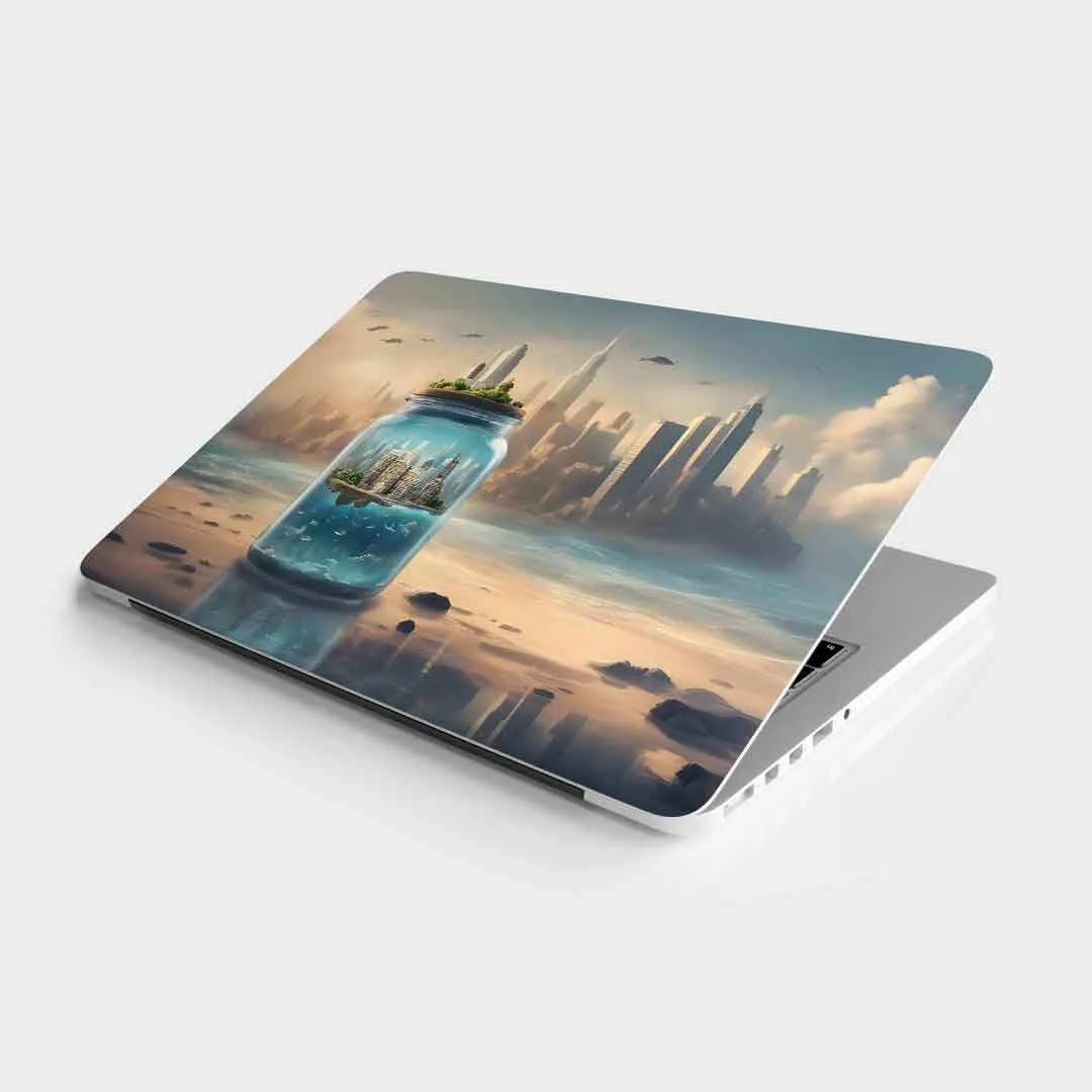 City in Jar Laptop skin