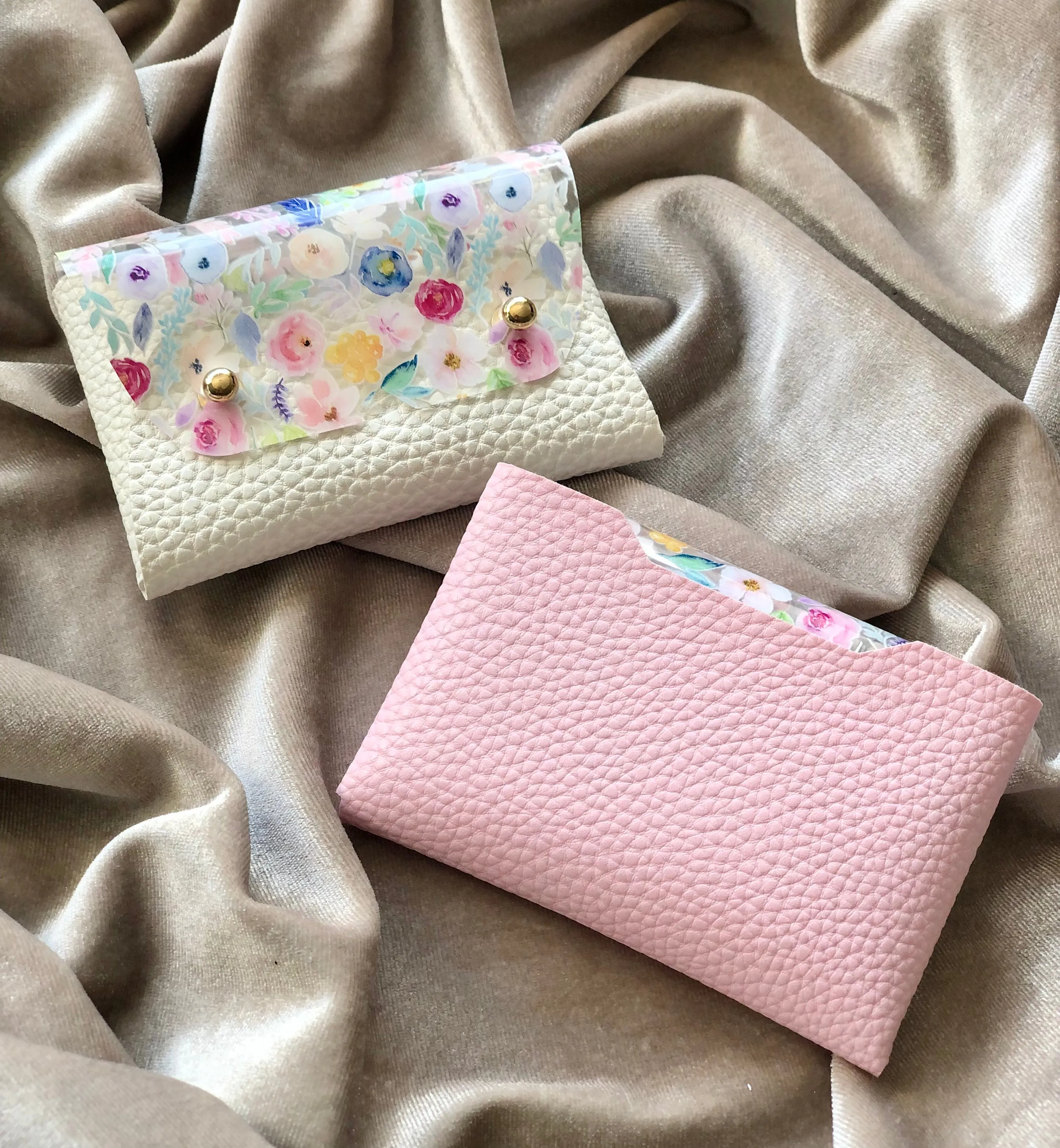 Clear Multi-Colour Floral Pouch