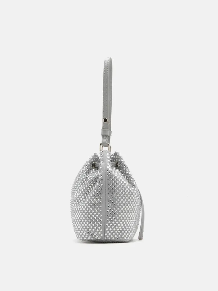 Cleo Diamante Drawstring Bucket Bag