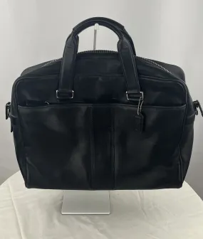 Coach F05745 Hudson Black Leather Zip Laptop Satchel Shoulder Bag Briefcase