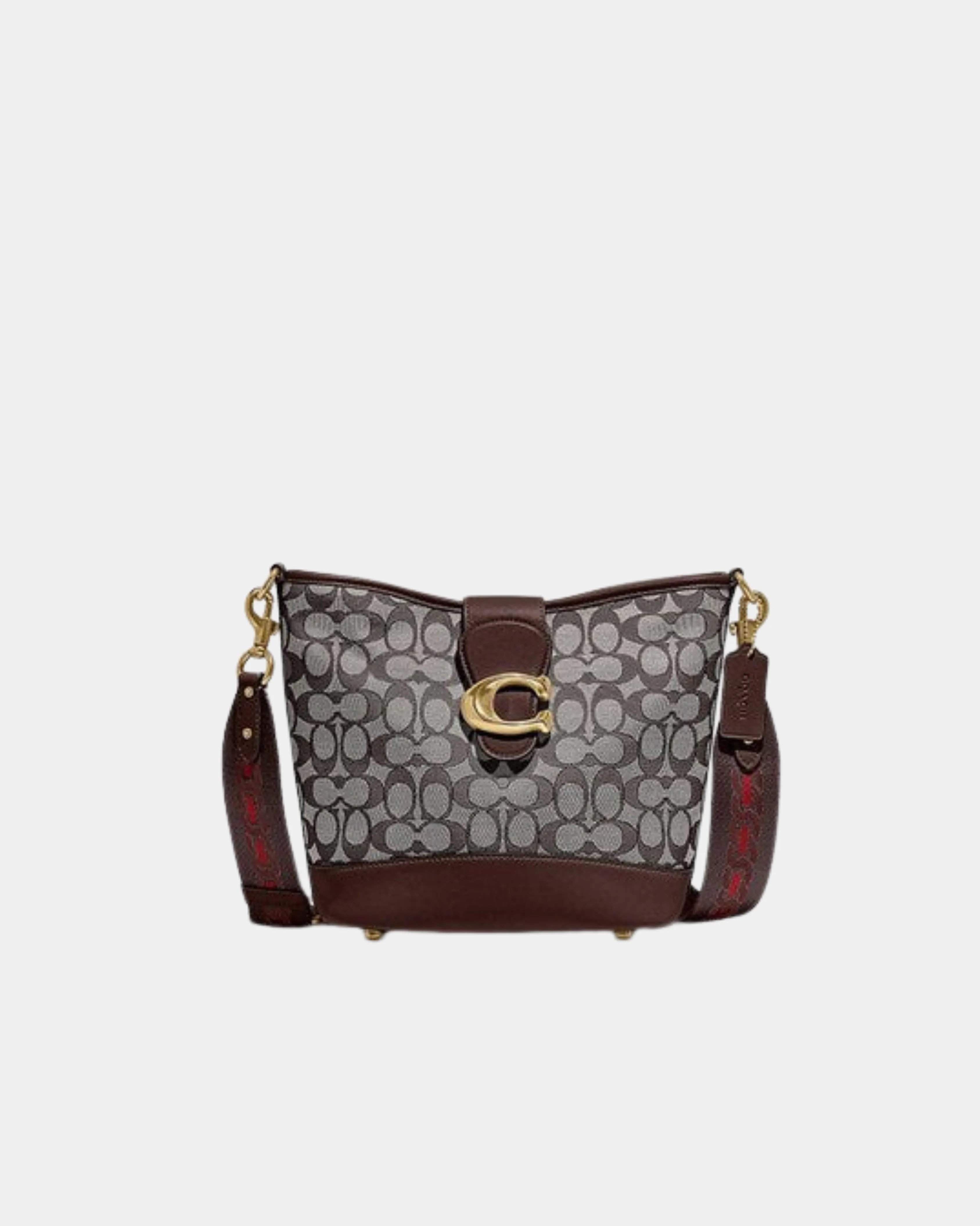 Coach Tali Bucket Bag In Signature Jacquard Brown