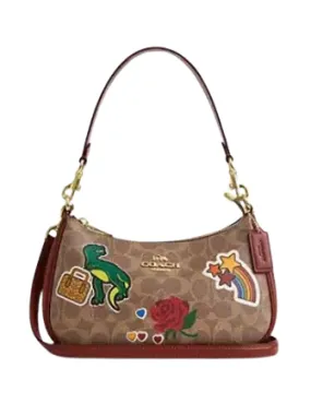 Coach Teri Shoulder Bag In Signature Canvas With Sticker Print