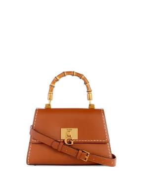 Cognac Stephi Bamboo Crossbody Bag