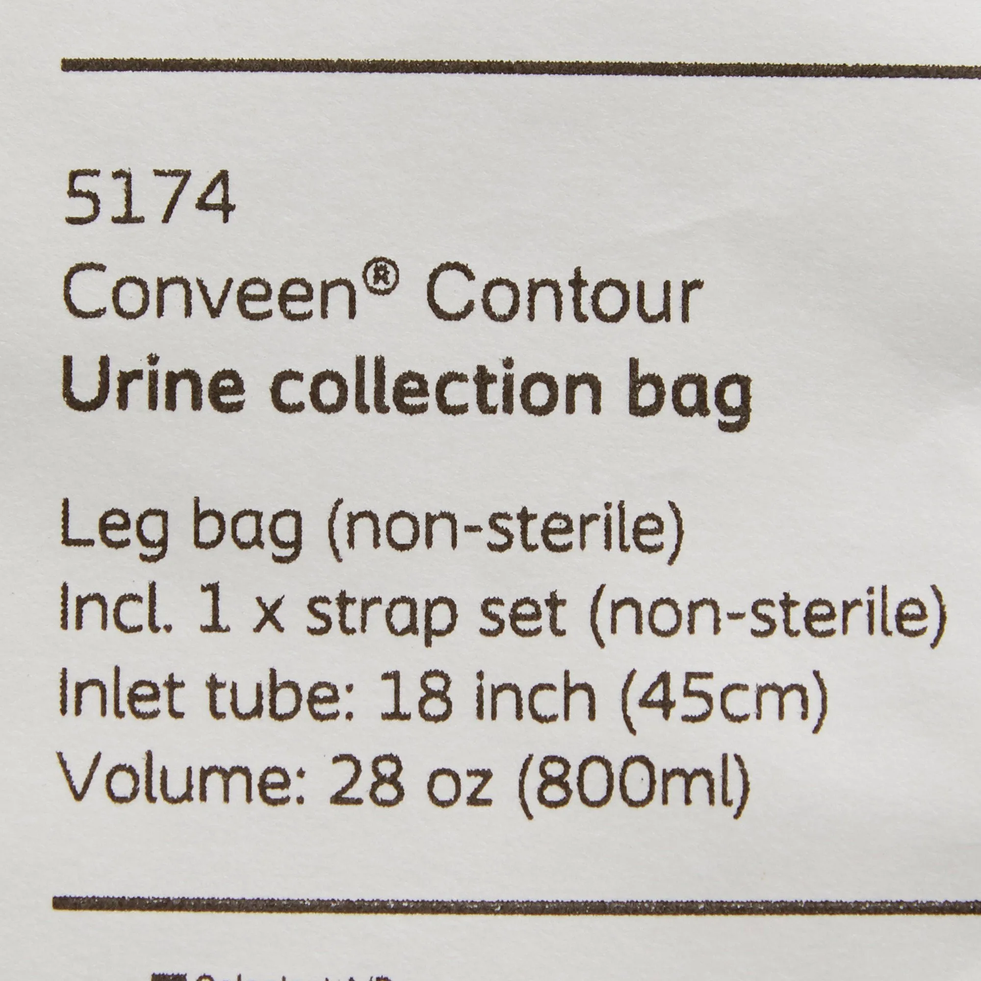 Conveen® Security  Urinary Leg Bag, 800 mL, Rubber