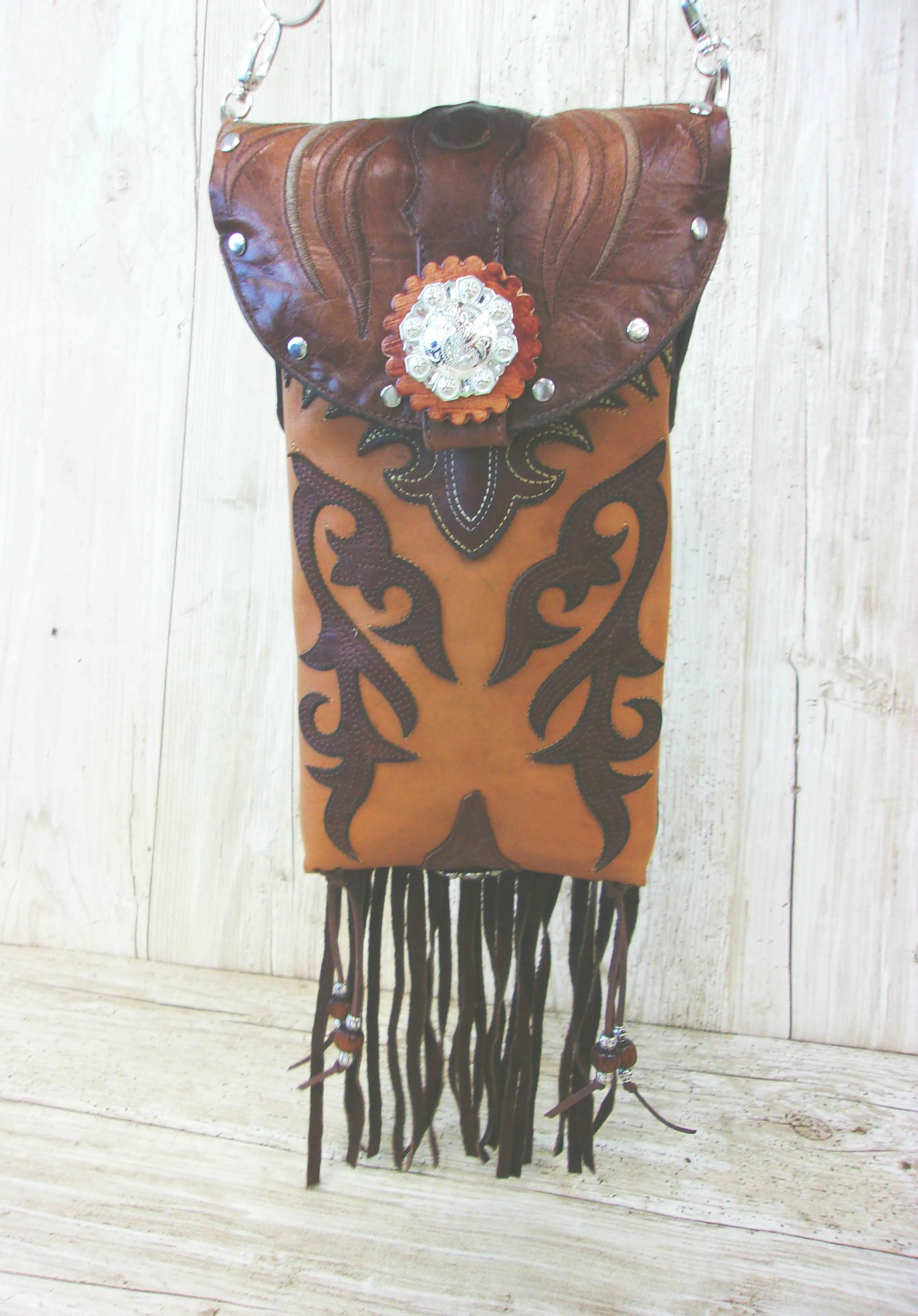 Cowboy Boot Crossbody Fringe Hipster Bag HP902