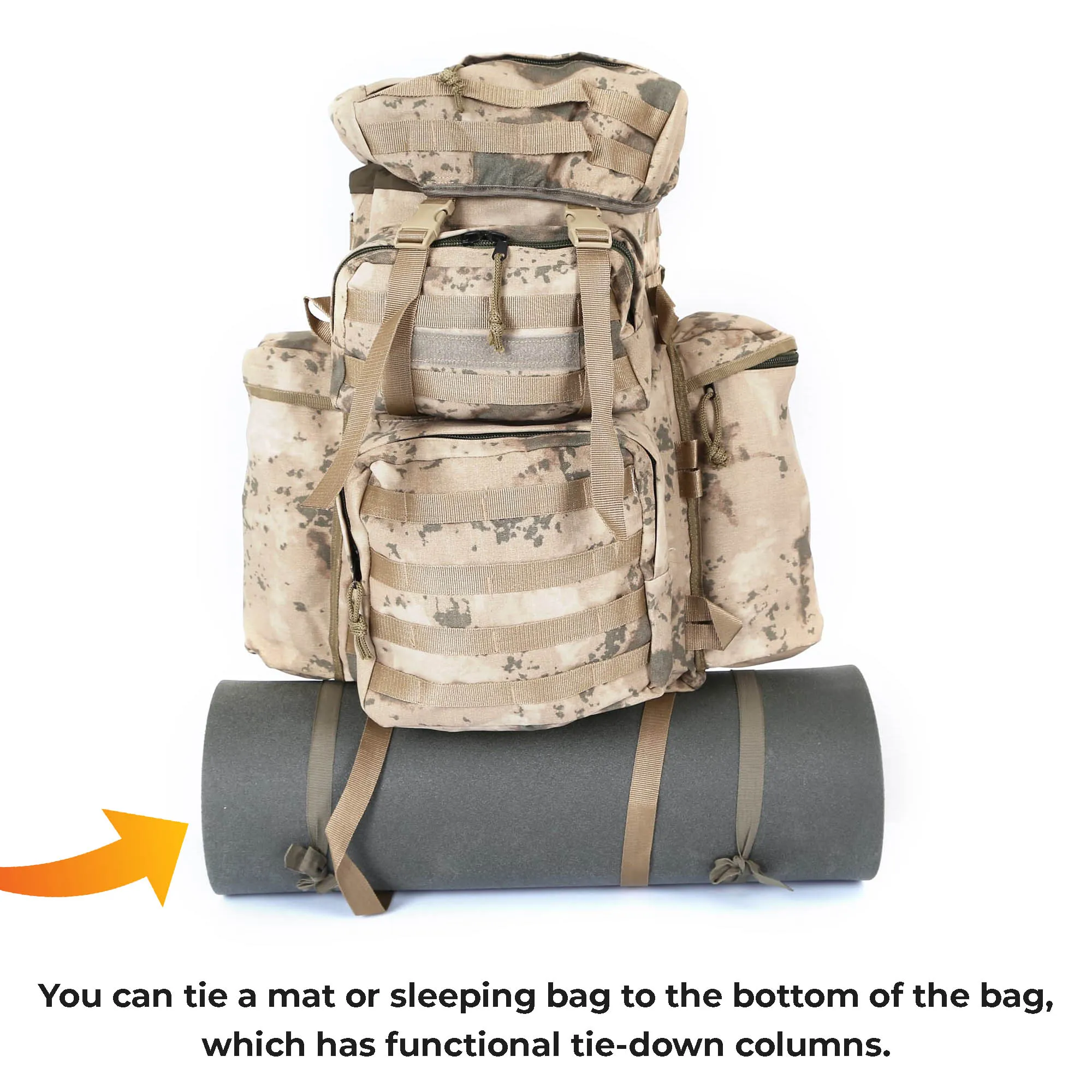 CRW Camouflage Camping Military Operation Backpack - 90 Liter Bag